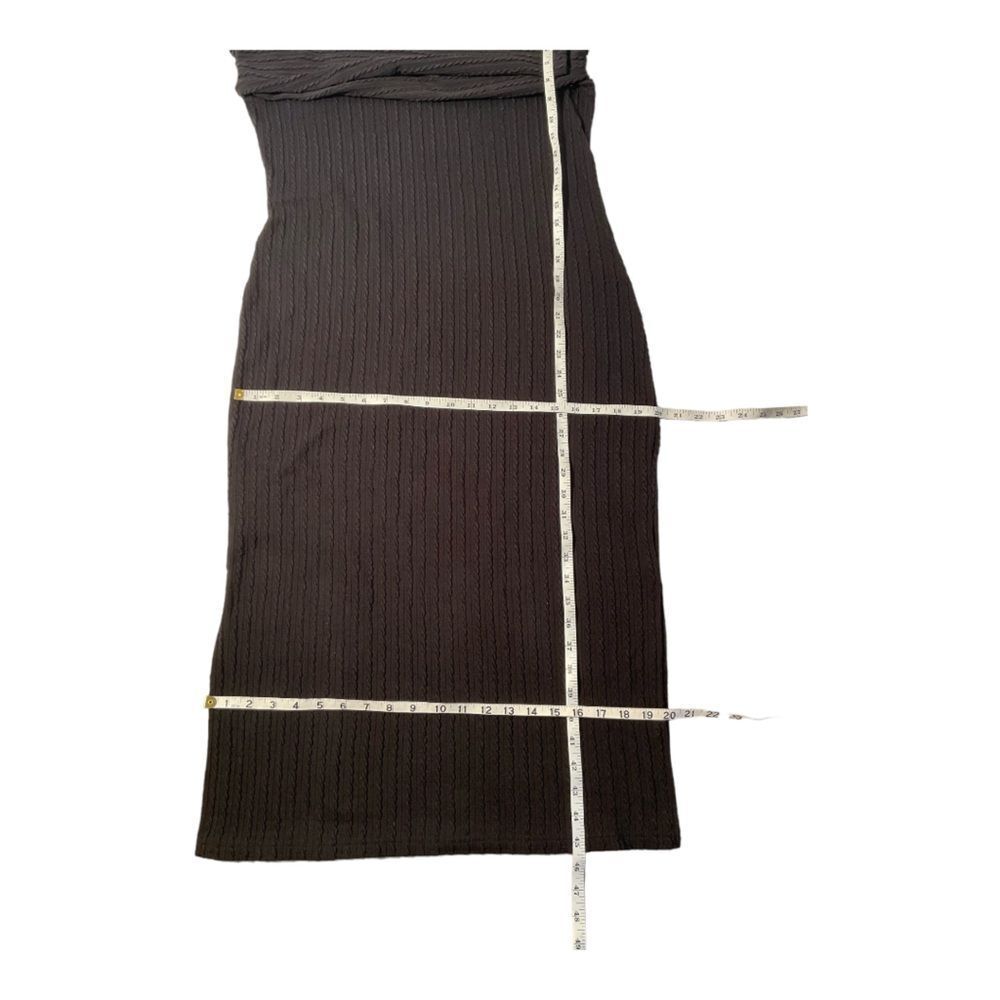 Ekouaer Women’s Black Dress Rib Knit Long Sleeve Side Slit Bodycon Dress SIZE M - Picture 10 of 12
